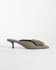 ASOS DESIGN ASOS DESIGN Surprise corsage detail pointed kitten heeled mules in check-Multi - 2