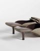 ASOS DESIGN ASOS DESIGN Surprise corsage detail pointed kitten heeled mules in check-Multi - 4