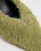 ASOS DESIGN ASOS DESIGN Surprise pointed kitten heeled mules in green fur - 4