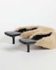 ASOS DESIGN ASOS DESIGN Surprise pointed toe kitten heeled mules in beige faux fur-Neutral - 3