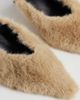 ASOS DESIGN ASOS DESIGN Surprise pointed toe kitten heeled mules in beige faux fur-Neutral - 4