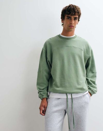 ASOS DESIGN ASOS DESIGN sweatshirt with panelling in light green