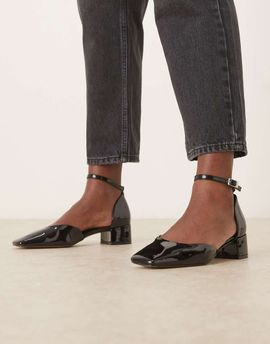 ASOS DESIGN ASOS DESIGN Sweet mid block heel shoes in black patent