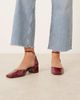 ASOS DESIGN ASOS DESIGN Sweet mid block heel shoes in burgundy patent-Red - 1