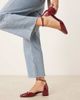 ASOS DESIGN ASOS DESIGN Sweet mid block heel shoes in burgundy patent-Red - 2