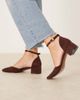 ASOS DESIGN ASOS DESIGN Sweet mid block heel shoes in chocolate suedette-Brown - 1