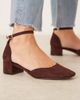 ASOS DESIGN ASOS DESIGN Sweet mid block heel shoes in chocolate suedette-Brown - 4