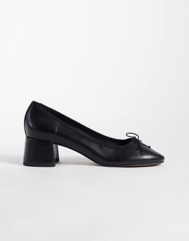 ASOS DESIGN ASOS DESIGN Sweet Pea bow detail block heel mid shoes in black