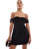 ASOS DESIGN ASOS DESIGN sweetheart bardot mini dress in black in scuba-style fabric - 1