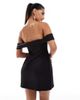ASOS DESIGN ASOS DESIGN sweetheart bardot mini dress in black in scuba-style fabric - 2