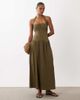 ASOS DESIGN ASOS DESIGN sweetheart neck shirred midaxi dress in brown-Multi - 1