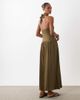 ASOS DESIGN ASOS DESIGN sweetheart neck shirred midaxi dress in brown-Multi - 3