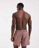 ASOS DESIGN ASOS DESIGN swim shorts in short length in brown with white stripe-Red - 4