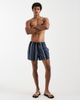 ASOS DESIGN ASOS DESIGN swim shorts in short length in navy and black stripes - 2
