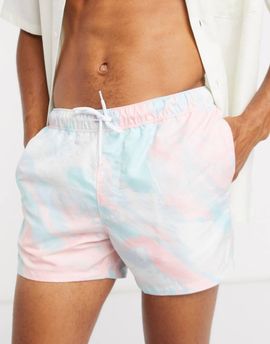 ASOS DESIGN ASOS DESIGN swim shorts with marble print short length-Multi