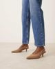 ASOS DESIGN ASOS DESIGN Sydney slingback kitten heel shoes in taupe suedette-Brown - 3