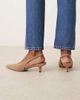 ASOS DESIGN ASOS DESIGN Sydney slingback kitten heel shoes in taupe suedette-Brown - 4