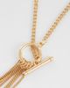 ASOS DESIGN ASOS DESIGN t-bar lariat necklace with tassel chains in gold tone-Multi - 3
