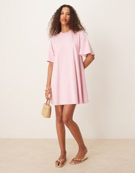 ASOS DESIGN ASOS DESIGN T-shirt swing mini dress in washed pink