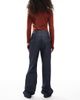 ASOS DESIGN ASOS DESIGN tab detail flare jeans in inky wash-Blue - 3