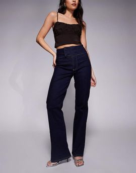 ASOS DESIGN ASOS DESIGN tab detail jeans in rinse-Blue