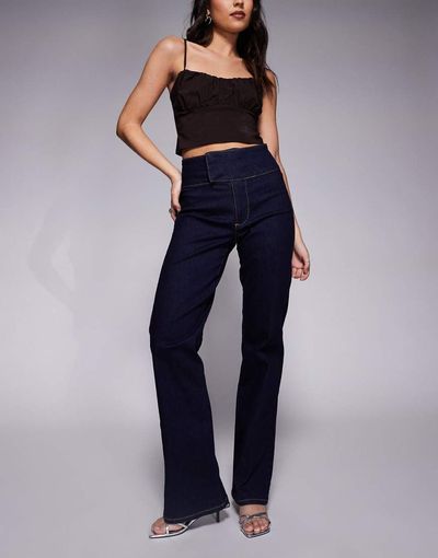 ASOS DESIGN ASOS DESIGN tab detail jeans in rinse-Blue