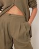 ASOS DESIGN ASOS DESIGN tab waist detail tapered pants in khaki green - part of a set - 4
