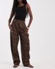 ASOS DESIGN ASOS DESIGN tailored arch barrel trousers in leopard print-Brown - 1