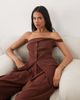 ASOS DESIGN ASOS DESIGN Tailored bandeau button up vest in brown - 2