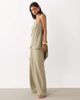 ASOS DESIGN ASOS DESIGN tailored bandeau top with scarf detail in soft olive - part of a set-Green - 2