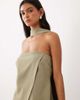 ASOS DESIGN ASOS DESIGN tailored bandeau top with scarf detail in soft olive - part of a set-Green - 4