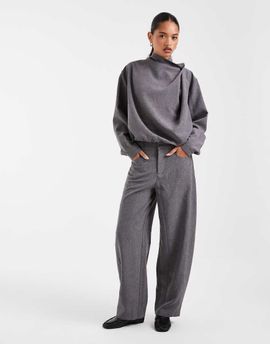 ASOS DESIGN ASOS DESIGN Tailored barrel leg pants in heather gray