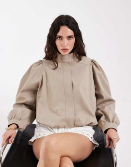 ASOS DESIGN ASOS DESIGN tailored blazer with bubble hem in stone texture-Neutral