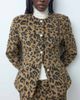 ASOS DESIGN ASOS DESIGN Tailored blazer with statement buttons in textured leopard-Brown - 4