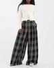 ASOS DESIGN ASOS DESIGN Tailored bouclé super wide leg pants in black-and-white plaid - 1