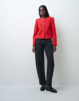 ASOS DESIGN ASOS DESIGN Tailored boucle jacket in red