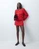 ASOS DESIGN ASOS DESIGN Tailored boucle pelmet mini skort in red boucle - 1