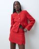 ASOS DESIGN ASOS DESIGN Tailored boucle pelmet mini skort in red boucle - 3
