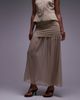 ASOS DESIGN ASOS DESIGN tailored chiffon layer maxi skirt in stone - part of a set-Neutral - 4