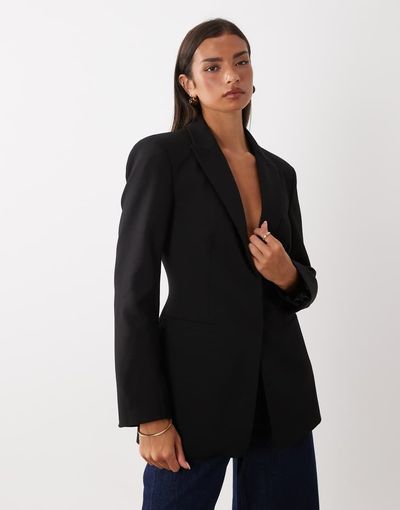 ASOS DESIGN ASOS DESIGN tailored cinch waist blazer in black