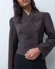 ASOS DESIGN ASOS DESIGN tailored cinch waist wrap blazer-Brown - 3