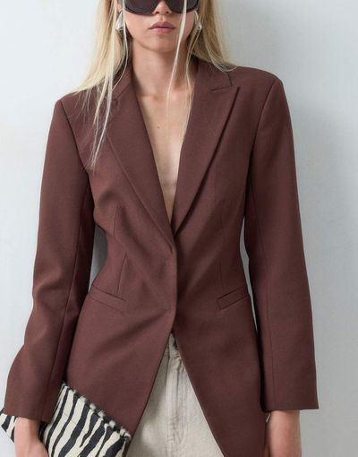 ASOS DESIGN ASOS DESIGN Tailored cinched waist blazer in brown
