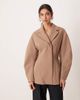 ASOS DESIGN ASOS DESIGN tailored collar cinched waist jacket in mocha-Neutral - 1
