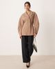 ASOS DESIGN ASOS DESIGN tailored collar cinched waist jacket in mocha-Neutral - 3