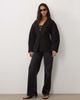 ASOS DESIGN ASOS DESIGN Tailored collarless nipped waist belted blazer in black - 2