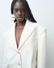 ASOS DESIGN ASOS DESIGN Tailored cropped super oversized giant double breasted blazer in cream-WHITE - 3