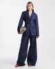 ASOS DESIGN ASOS DESIGN tailored denim wide leg pants in indigo - part of a set-Navy - 1