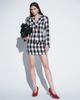 ASOS DESIGN ASOS DESIGN Tailored double breasted boucle blazer with gold button detail in mono check - 3