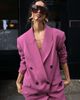 ASOS DESIGN ASOS DESIGN Tailored double breasted soft suit blazer in purple - 1
