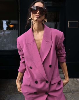 ASOS DESIGN ASOS DESIGN Tailored double breasted soft suit blazer in purple